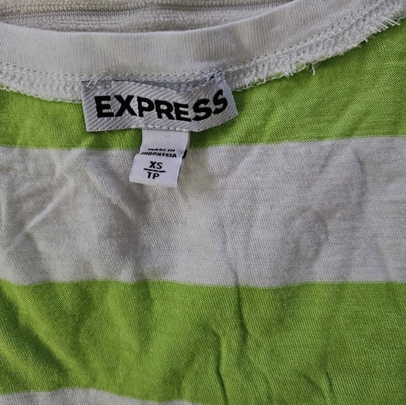 Express Women's Striped Tank Top - Green and Yellow - Picture 3 of 5